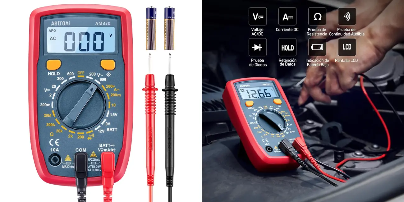 Chollo Multímetro digital AstroAI AM33D por sólo 11,99€ (45% de descuento)