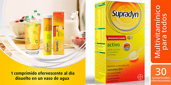 Chollo Complemento multivitamínico Supradyn Activo con minerales y coenzima Q10 de 30 comprimidos por sólo 11,56€ (-38%)