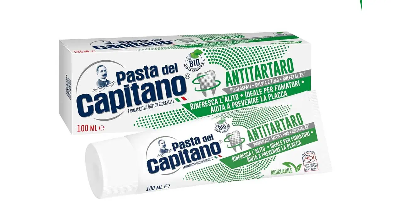 Chollo Dentífrico Pasta del Capitano antitártaro BIO de 100 ml por sólo 1,18€ (-55%)