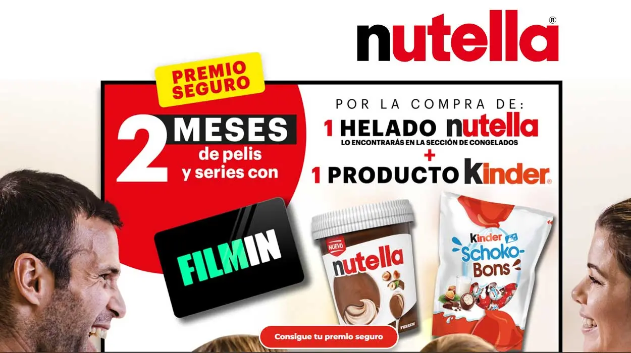 2 Meses GRATIS de Filmin al comprar un Helado Nutella + Cualquier producto Kinder