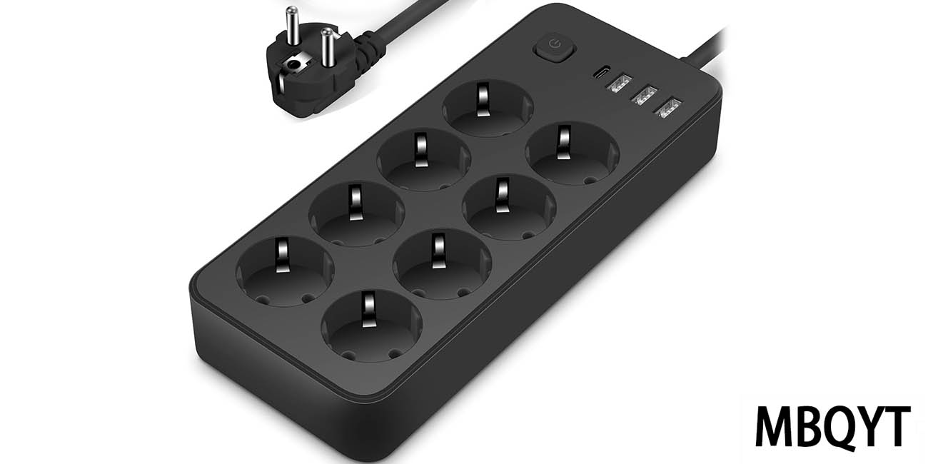 Soluciona tus problemas de falta de enchufes con esta regleta múltiple con 8 tomas, 3 USB y USB-C a mitad de precio en Amazon