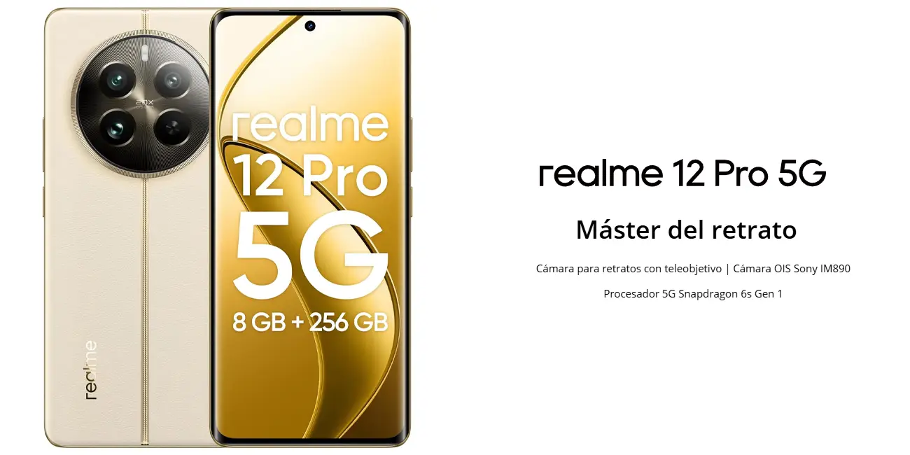 Chollo Realme 12 Pro 5G (8 GB + 256 GB) por sólo 259€ con envío gratis (-35%)