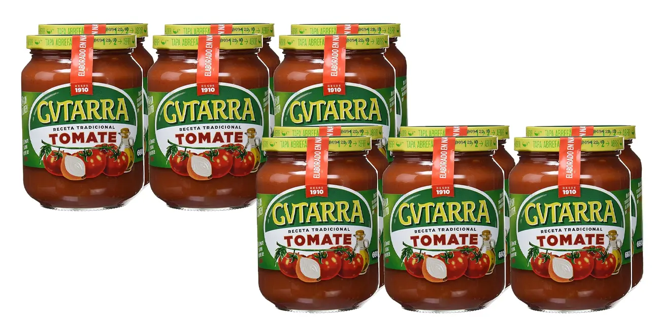 Chollo Pack x12 botes Tomate Gutarra receta tradicional de 660 gramos por sólo 30,81€ con envío gratis ¡2,57€ cada uno!