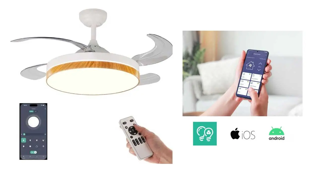 Chollo Ventilador de techo con aspas retráctiles y control mediante app por sólo 67€ con envío gratis ¡TOP VENTAS!