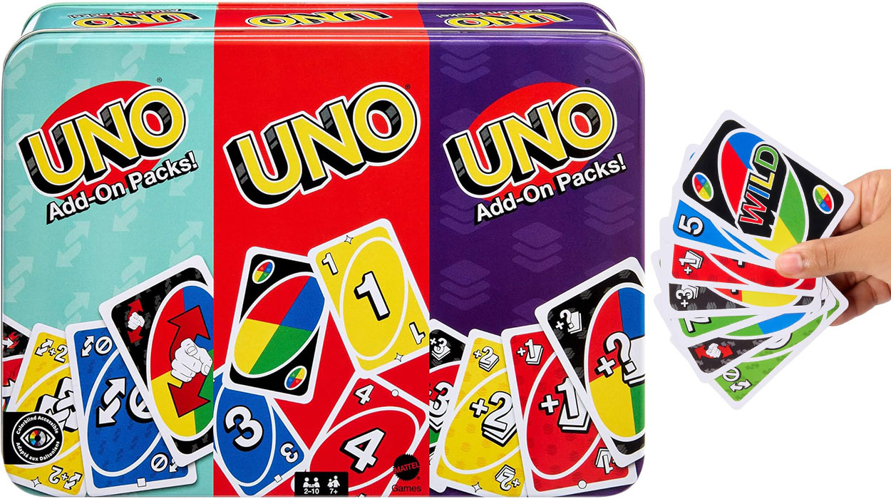 Chollo Juego UNO en caja metálica con 2 packs de expansión por sólo 14,99€ (-21%)