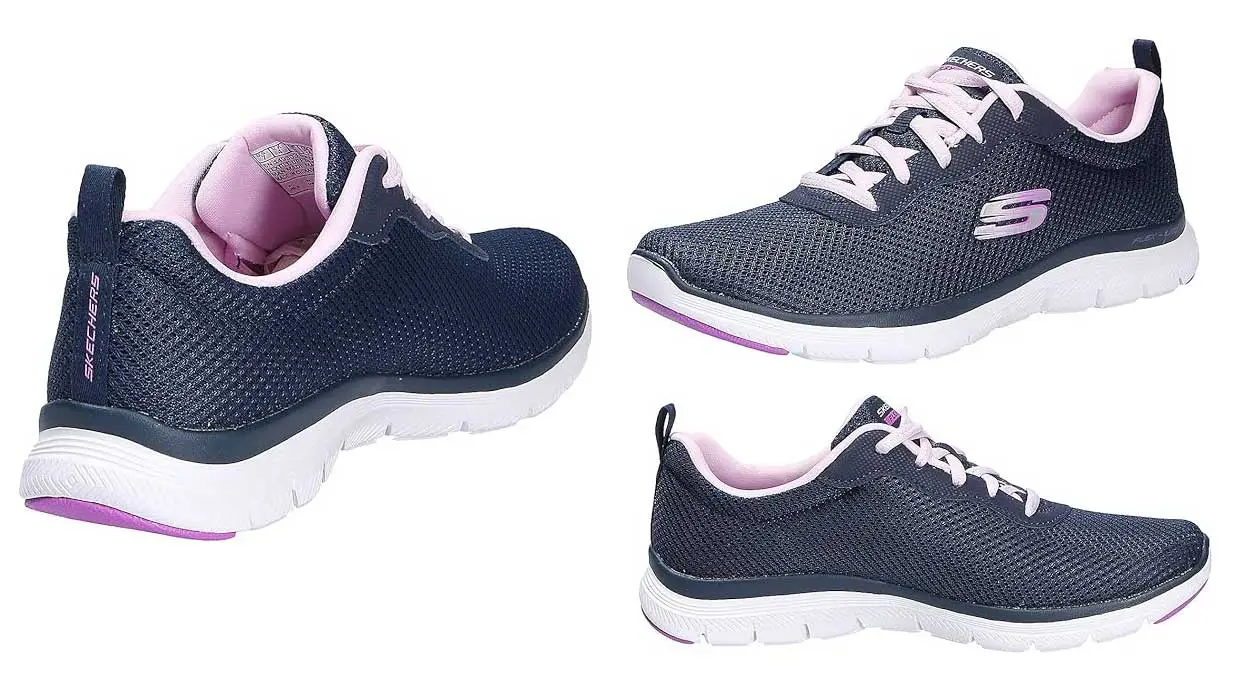 Chollo Zapatillas Skechers Flex Appeal 4.0 Brilliant View azul y rosa para mujer por sólo 40€ con envío gratis (-43%)