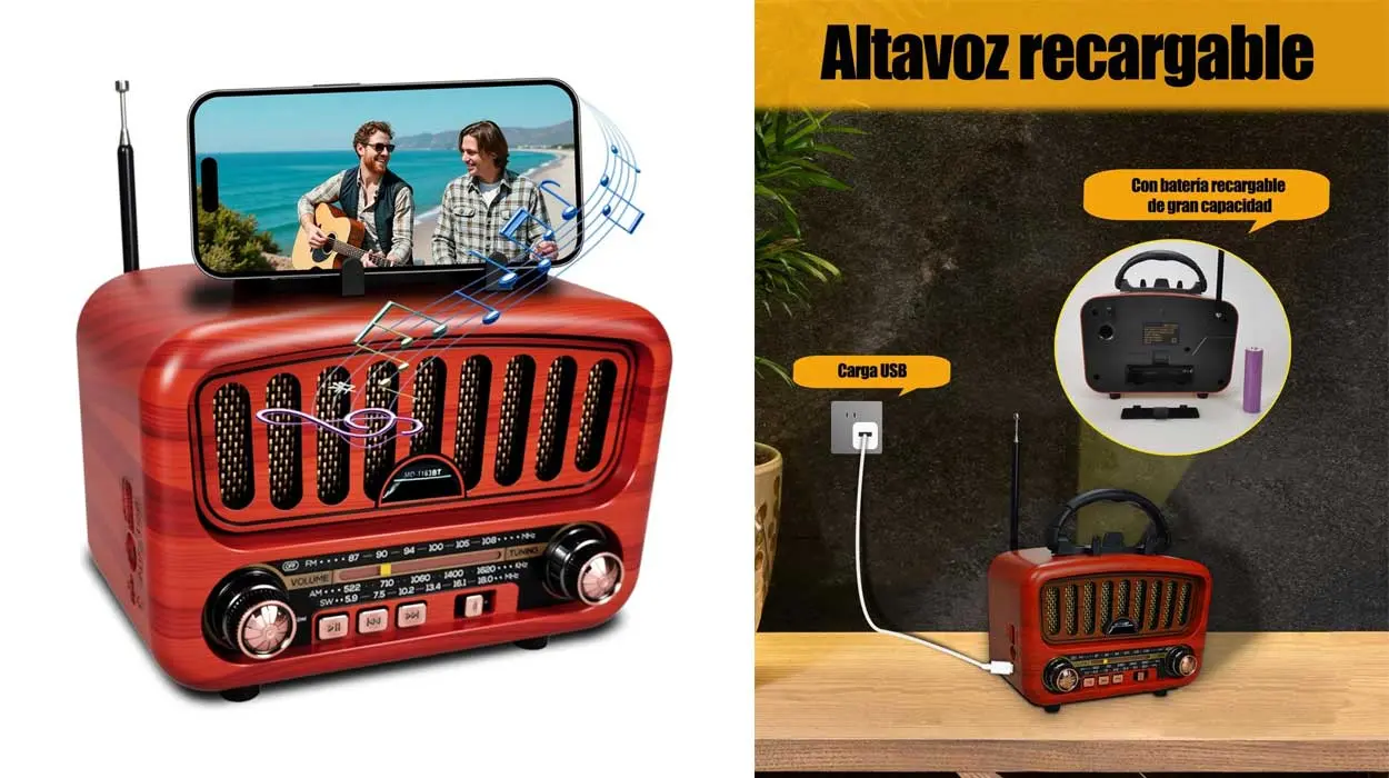 Esta radio portátil pequeña AM/FM/SW con Bluetooth 5.0 te ofrece estética, calidad y comodidad a un precio espectacular