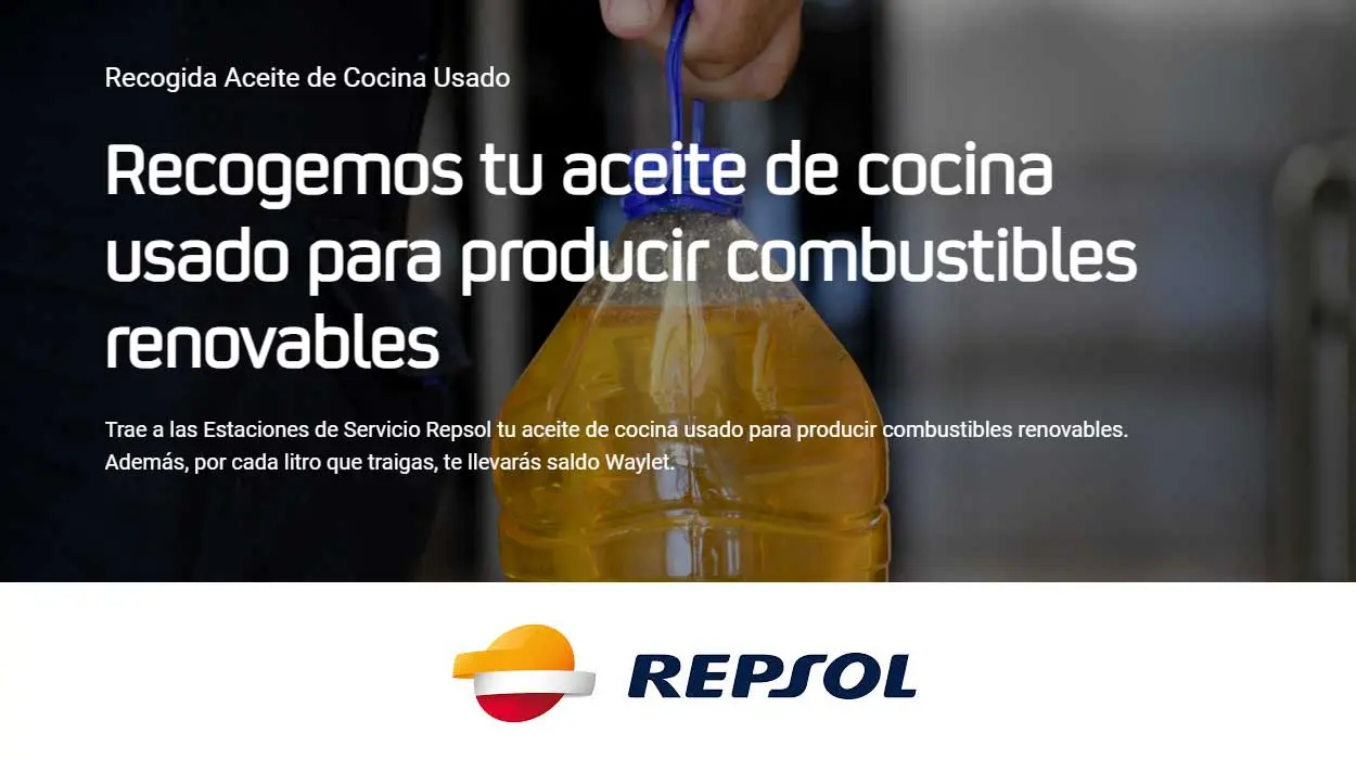 30 céntimos en saldo Waylet por cada litro de aceite de cocina usado