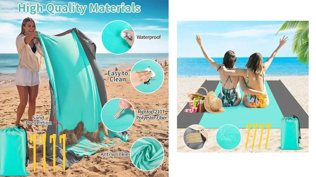 Chollo Alfombra de playa y picnic impermeable de 210 x 200 cm por sólo 8,99€ ¡Top ventas!