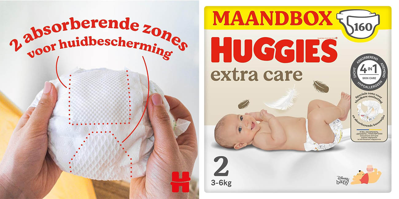 Chollo Pack de 104 pañales Huggies Extra Care Talla 2 por solo 16,89€ con cupón (-25%) ¡A 0,16€ cada uno!