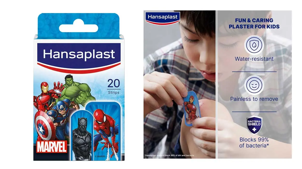 Chollo Caja de 20 tiritas Hansaplast Kids Marvel por sólo 2,16€ con cupón