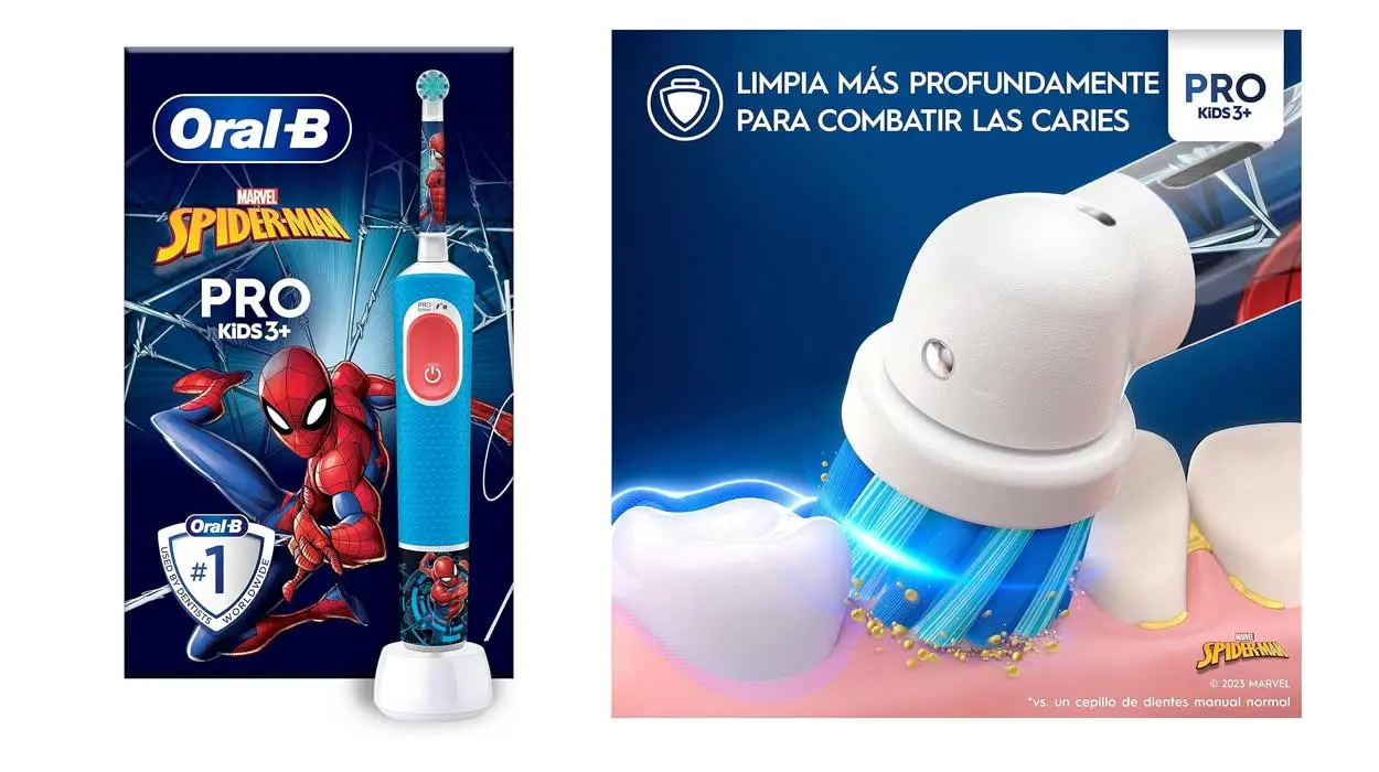 Chollo Cepillo de dientes eléctrico infantil Oral-B Spiderman por sólo 22,99€ (-34%)