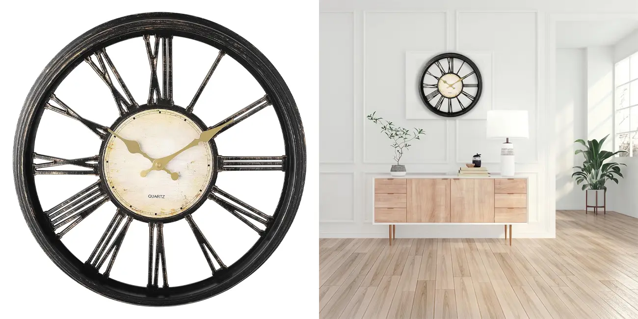 Dale un aire vintage a tu salón con este silencioso reloj de pared por sólo 16,09€ con cupón descuento en Amazon