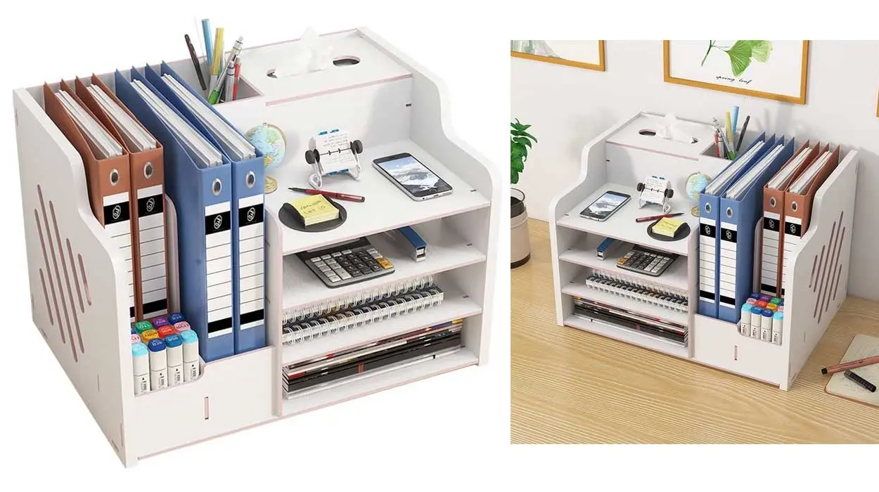 Chollo Organizador de escritorio de madera con gran capacidad por sólo 25€ (-40%)