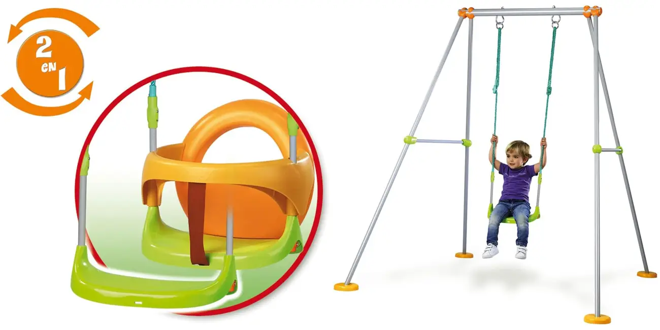 Monta un parque infantil en tu terraza con este columpio Smoby con un 58% de descuento