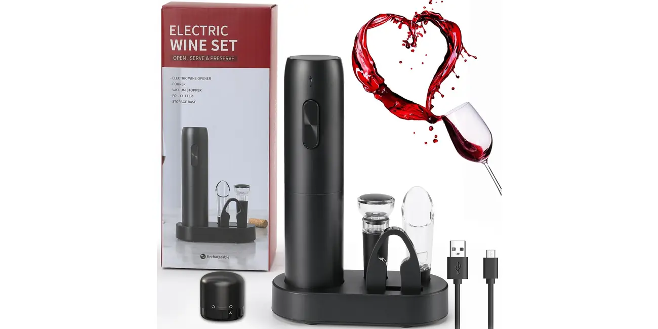 Chollo Set Abrebotellas eléctrico ZOYIDOUX con accesorios por sólo 15,99€ (-56%)