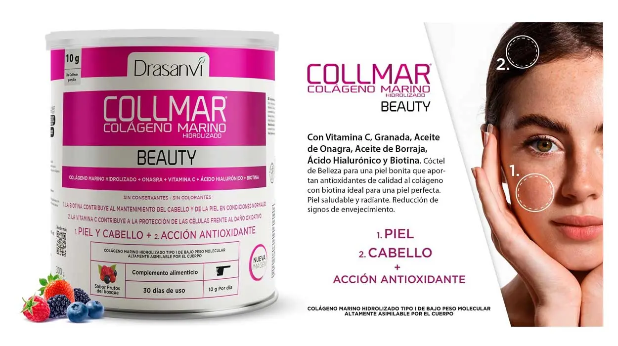 Chollo Bote de colágeno marino hidrolizado Drasanvi Collmar con ácido hialurónico de 300 g por sólo 10,99€ (-50%)