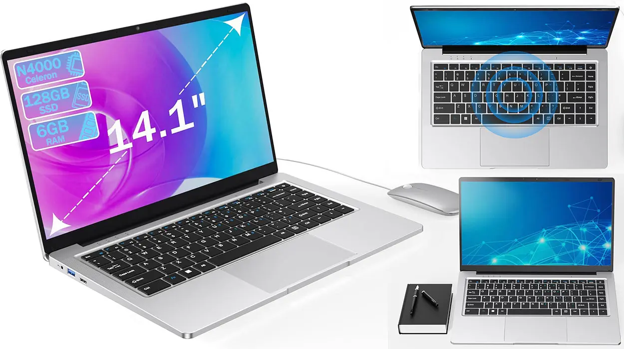 Chollo Portátil PINSTONE de 14.1″ 6 GB +128 GB SSD con ratón por sólo 161,49€ con envío gratis (-15%)