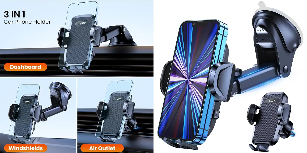 Chollo Soporte TOPK de smartphone para coche por sólo 7,15€ (64% de descuento)