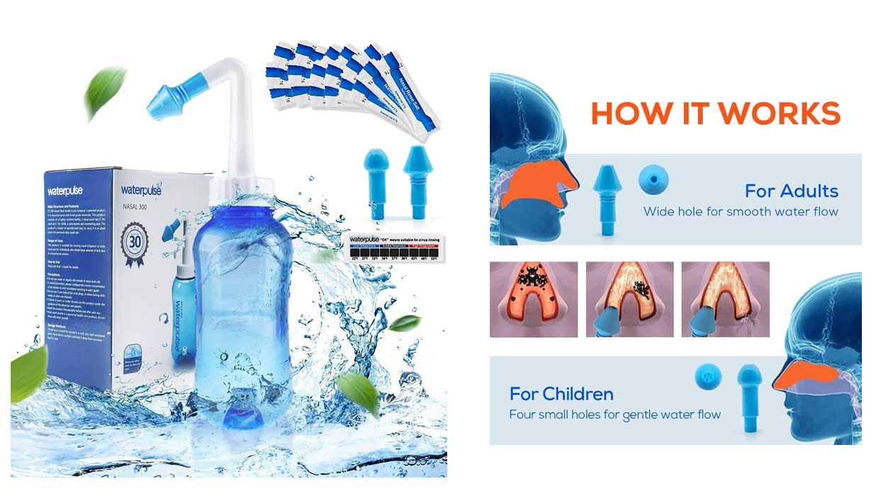 Chollo Botella de enjuague Waterpulse para limpieza nasal de niños y adultos por sólo 11,99€ (-25%)