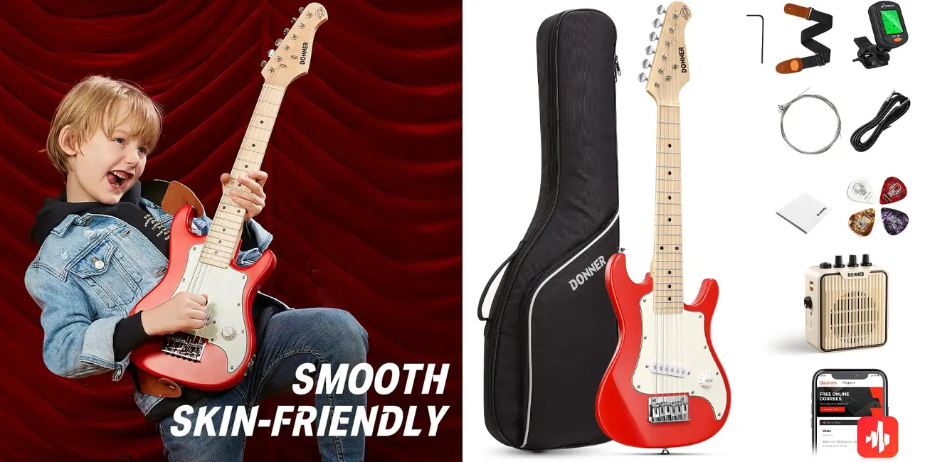 Chollo Kit de guitarra eléctrica Junior Donner DSJ-100 por sólo 89,99€ con envío gratis (-25%)