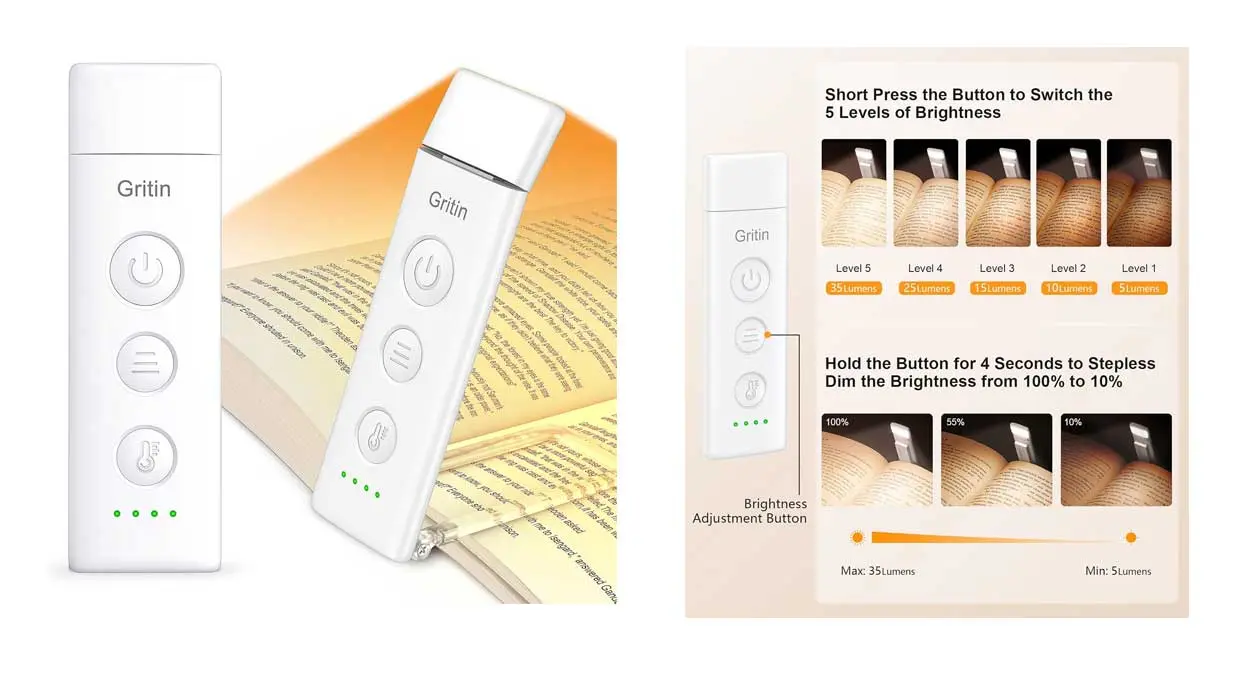 Chollo Luz de lectura recargable Gritin con pinza por sólo 9,99€ (-33%) ¡Top ventas!