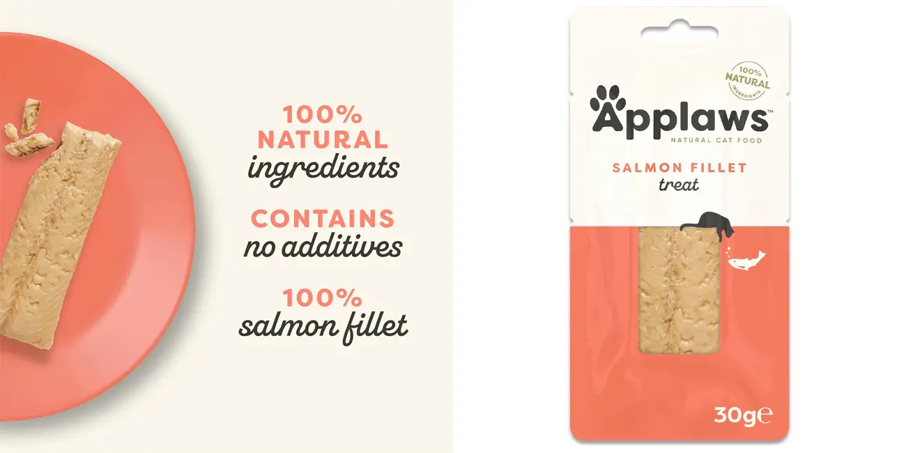 Chollo Pack 12x snack Applaws 100% lomo de salmón de 30 gramos por sólo 16,52€ (-31%)