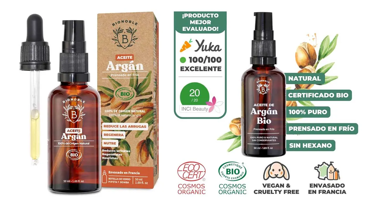 Chollo Aceite de Argán Orgánico Bionoble de 50 ml por sólo 10,82€ (-28%)