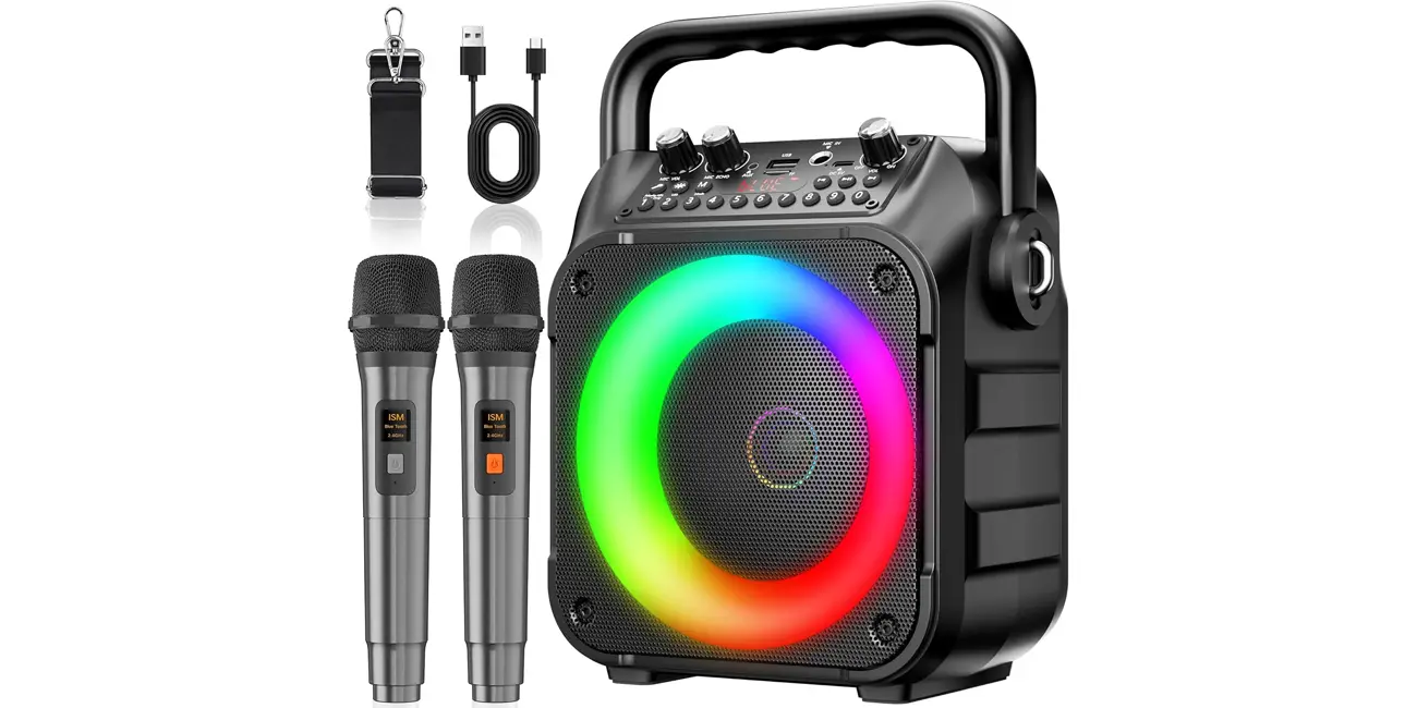 Descubre el karaoke Ankuka con altavoz y 2 micrófonos que tienes en Amazon con un 43% de descuento