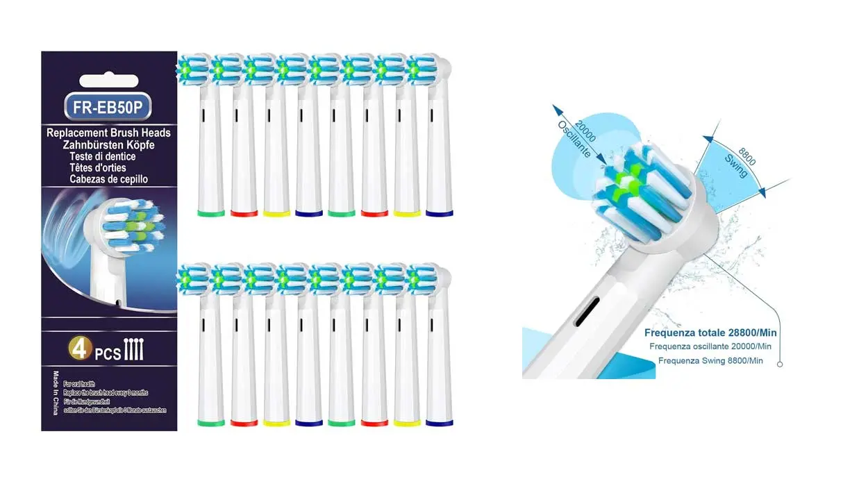 Chollo Pack x16 cabezales Pro Cross Clean Action compatibles con Oral-B por sólo 12,83€ ¡1,60€ cada uno!