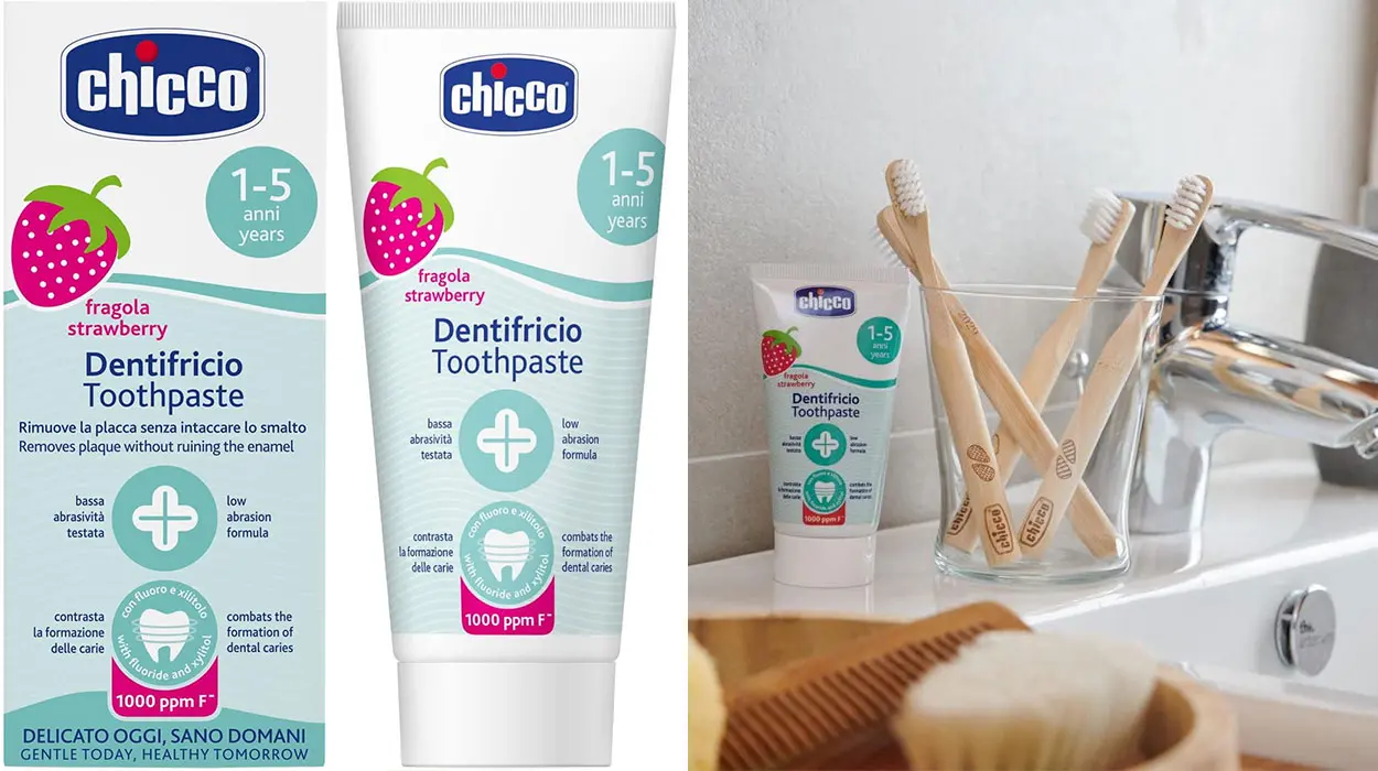 Chollo Pack x2 Pasta de dientes Chicco de fresa para niños con baja abrasión por sólo 5,90€ (-43%)