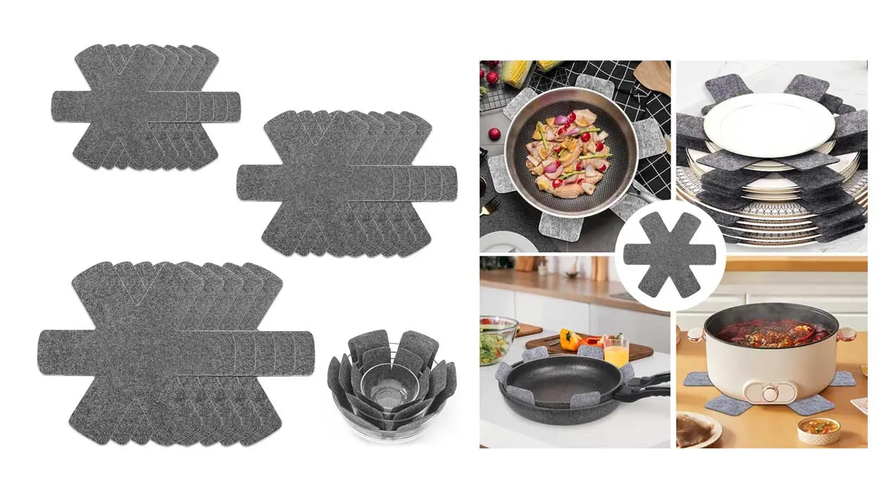 Separa y organiza tus ollas y sartenes con este kit de protectores de fieltro a un precio buenísimo