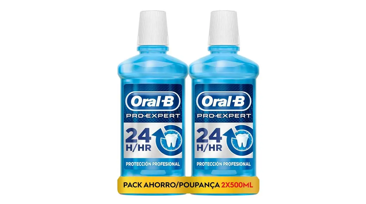 Chollo Pack x2 Enjuague bucal Oral-B Pro Expert de 500 ml por sólo 5,63€ (-39%) ¡2,81€ cada uno!