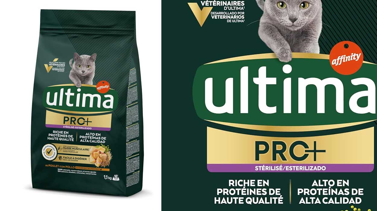 Chollo Pack x2 Pienso para gatos esterilizados Ultima Pro+ de 1,1 kg por sólo 9,49€ con oferta 2×1 ¡4,74€ cada uno!