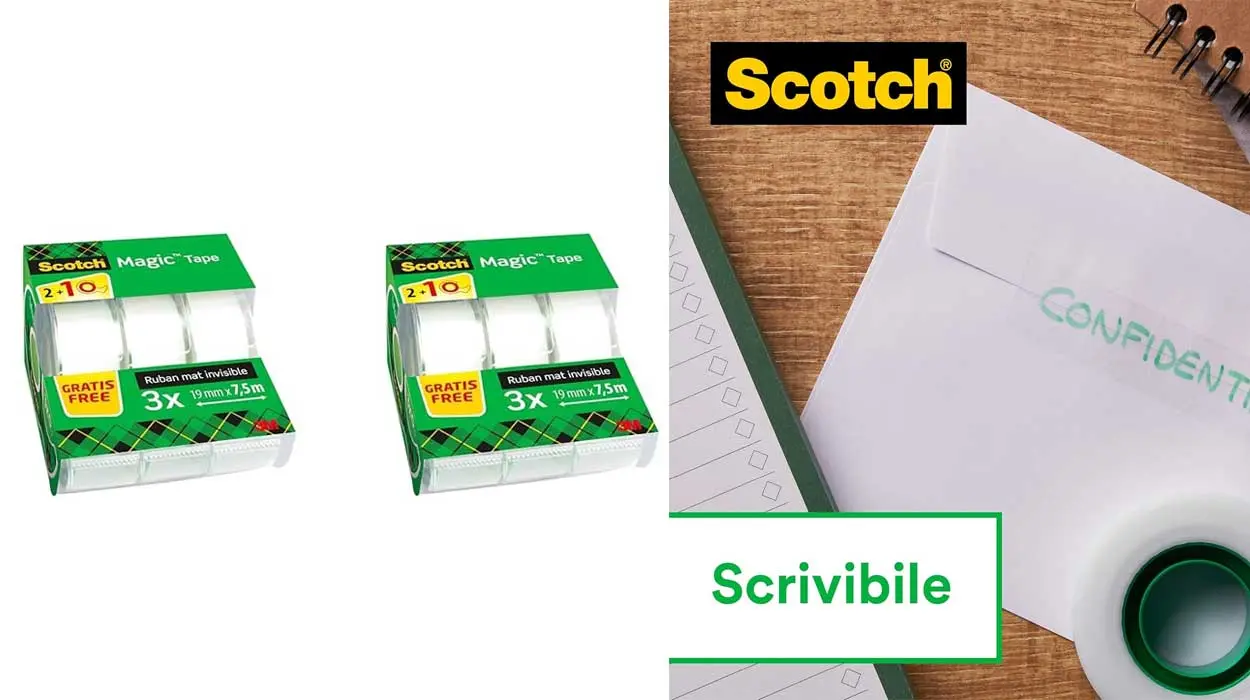 Chollo Pack x6 Rollos de cinta adhesiva invisible Scotch Magic 19 mm x 7,5 m por sólo 5,40€ (-51%)