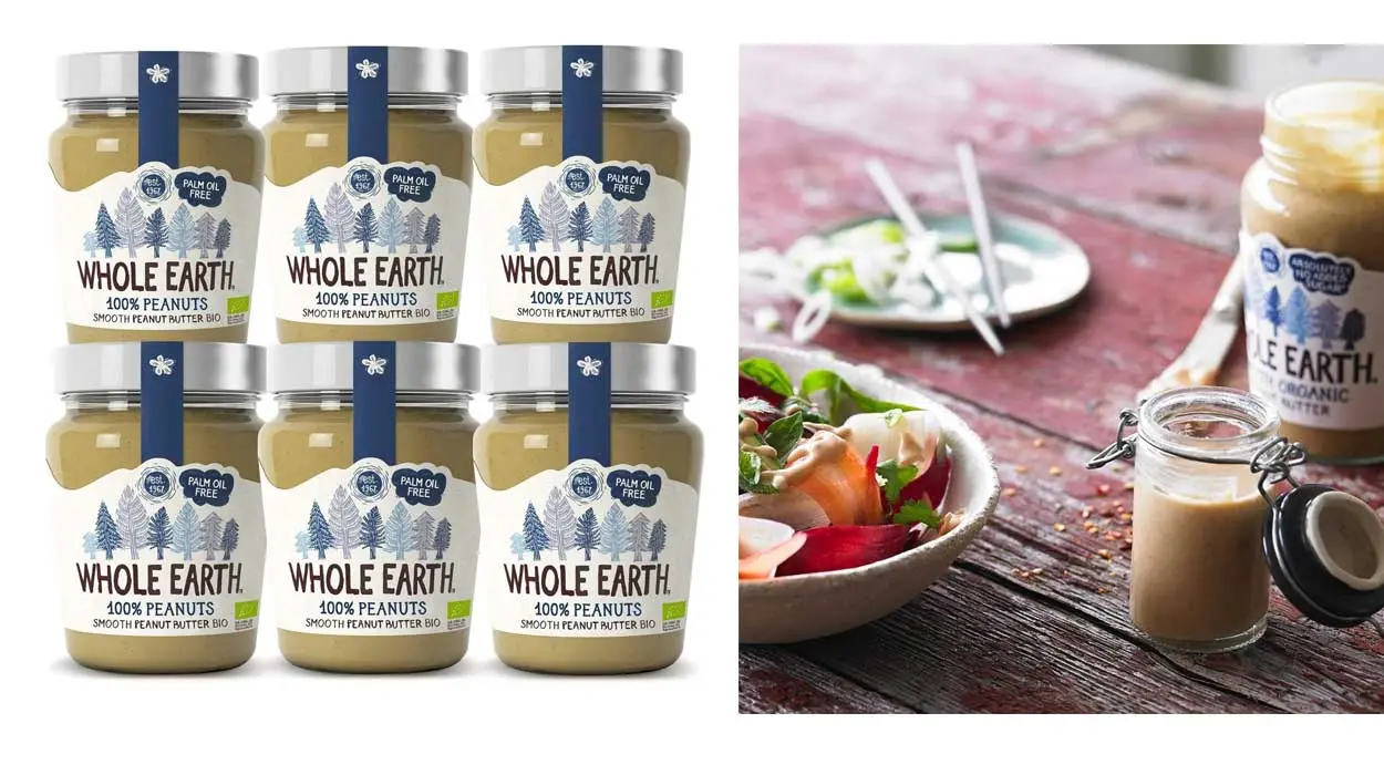 Chollo Pack x6 Crema de cacahuete Whole Earth de 227 g por sólo 19,53€ (-29%)