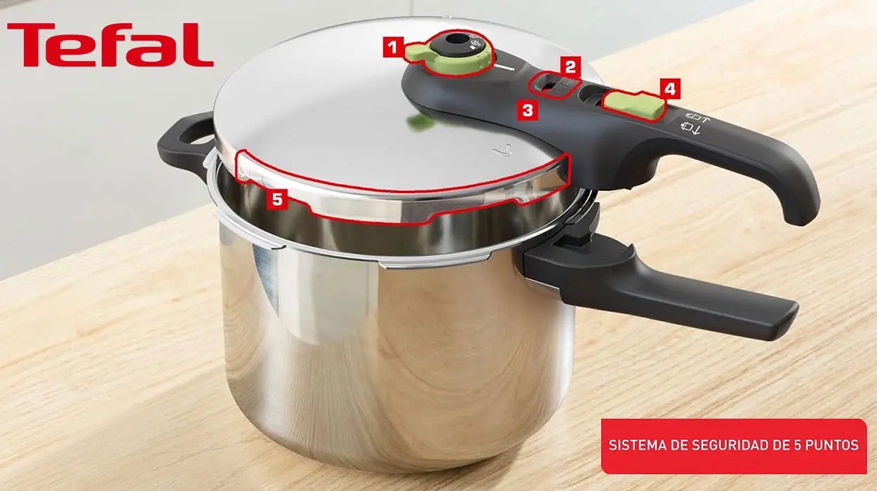 Chollo Olla a presión Tefal Secure Trendy de 6 litros por sólo 49,93€ con envío gratis (-38%)