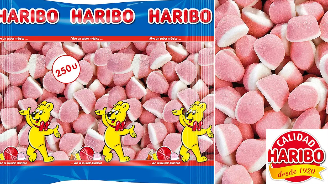 Chollo Bolsa de Besitos de nata y fresa Haribo de 250 ud por sólo 7,50€ (-45%)
