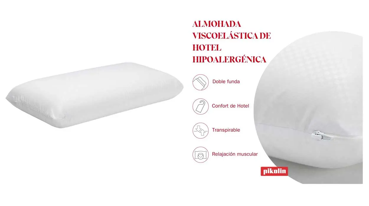 Confort total con esta almohada viscoelástica de hotel Pikolin Home a un precio fantástico gracias a un cupón limitado