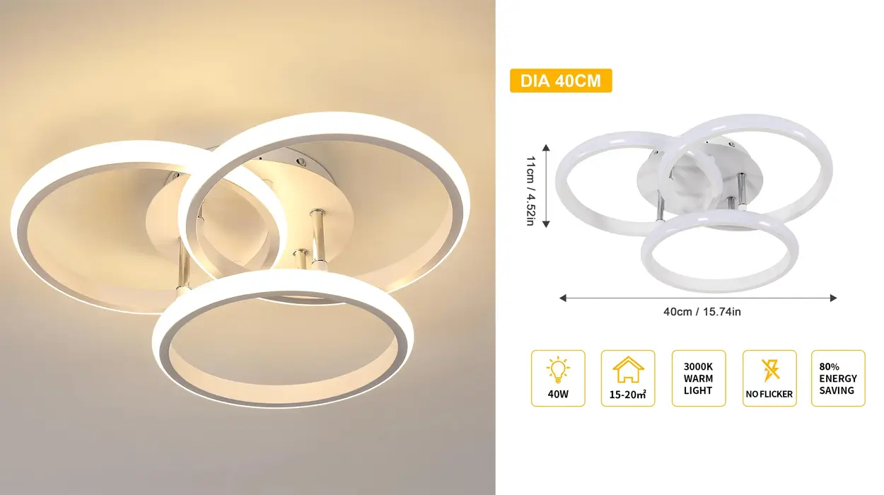 Chollo Plafón LED moderno Comely con luz blanca cálida por sólo 29,50€ con envío gratis (-22%)