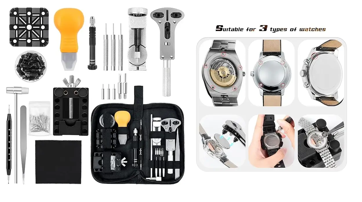 Chollo Kit de herramientas para reparación de relojes AiQInu de 150 piezas por sólo 10,40€ (-35%)