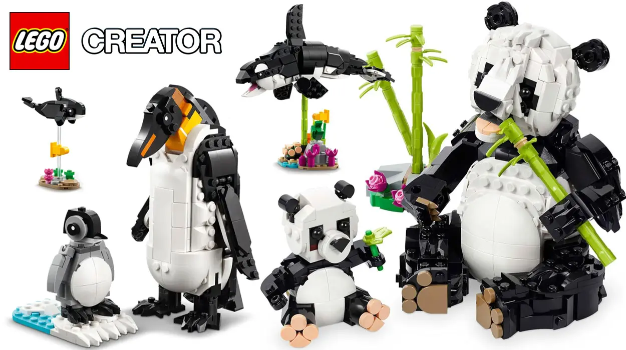 Chollo Set 3 en 1 Fauna Salvaje: Familia de Pandas de LEGO Creator, transformable en orcas y pingüinos por sólo 29,99€ con envío gratis (-25%)