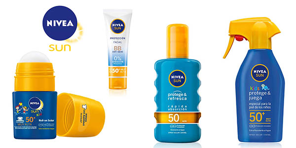 Cremas solares Nivea Sun con descuentos BRUTALES aplicando el -50% en 2ª unidad ¡Corre!