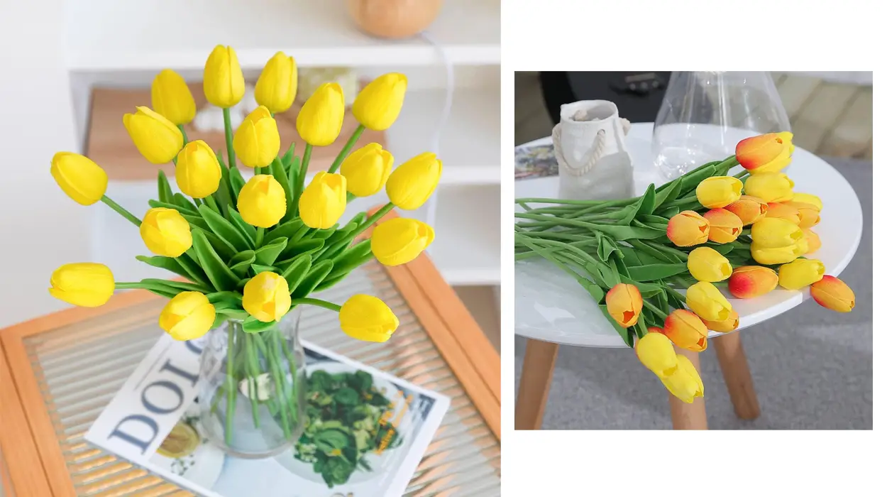 Chollo Set de 10 Tulipanes artificiales con Toque Real por sólo 8,99€ con cupón (-50%) ¡TOP ventas!
