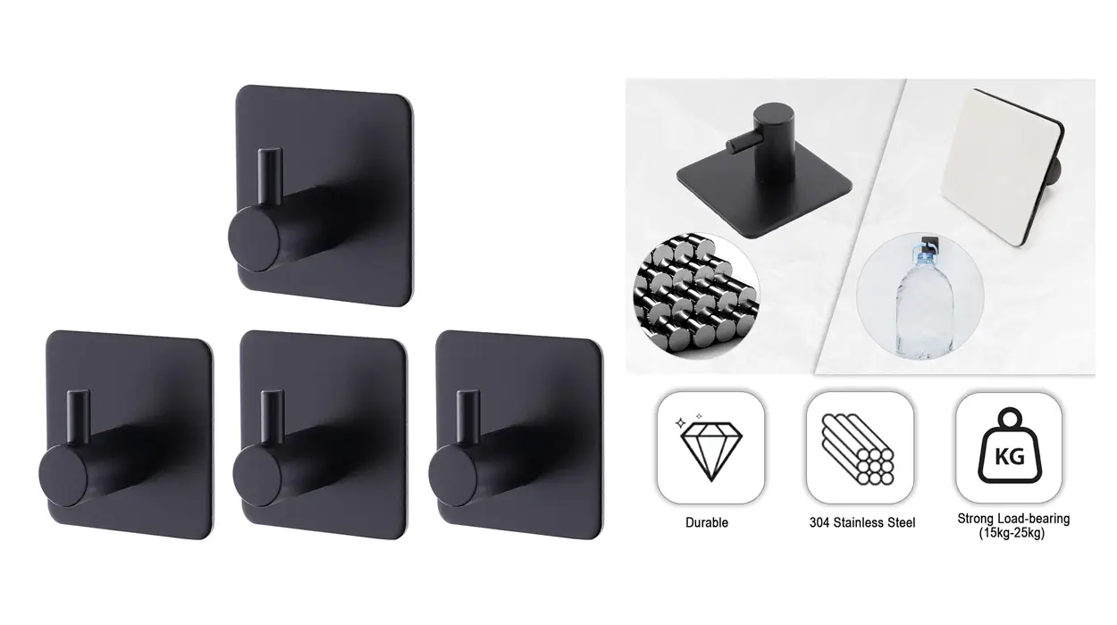 Chollo Pack de 4 ganchos adhesivos para pared BillyBath por sólo 4,50€