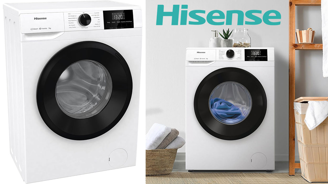 Chollo Lavadora Hisense WF1G7021BW de 7 kg por sólo 238,86€ con envío gratis (-43%)