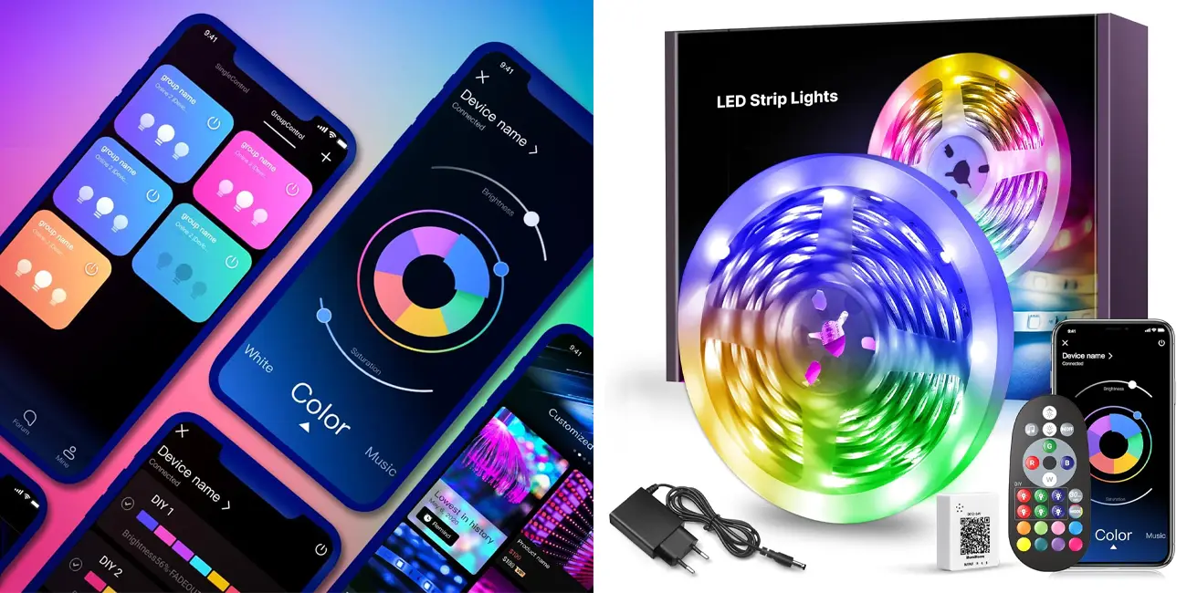 Chollo Tira luz LED Macchiatto RGB de 10m con Bluetooth por sólo 6,99€ con cupón descuento (-30%)