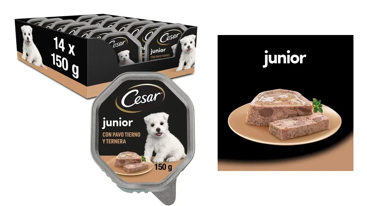 Chollo Pack de 14 tarrinas de comida húmeda Cesar para perros cachorros por sólo 14€ ¡1 euro cada una!
