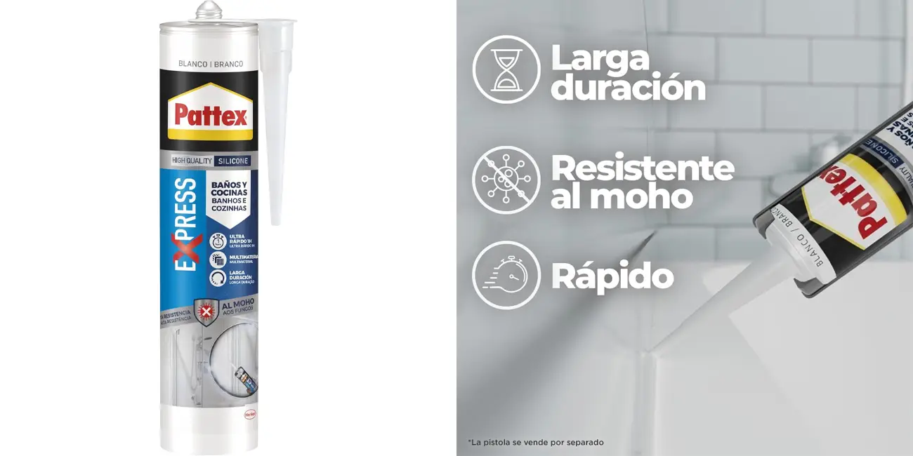 Chollo Silicona Pattex “No más moho” blanca de 280 ml por sólo 6,14€ (-26%)