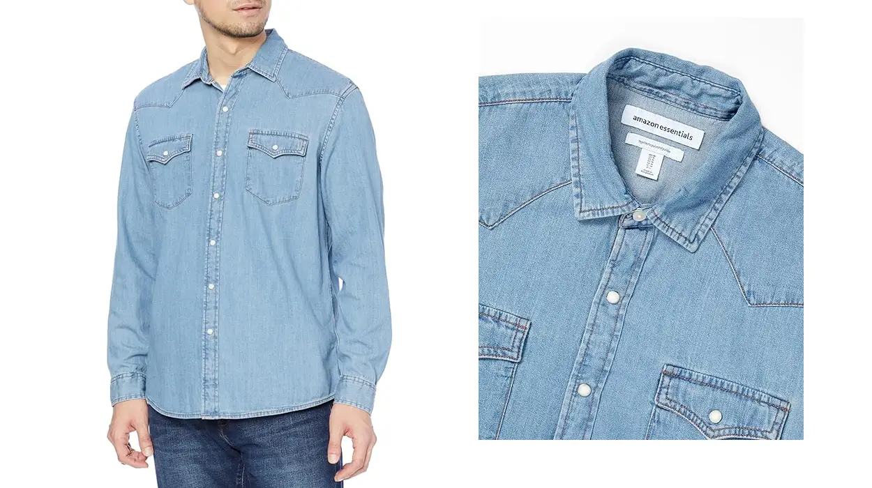Chollo Camisa denim de manga larga Amazon Essentials para hombre por 17,99€ (-30%)